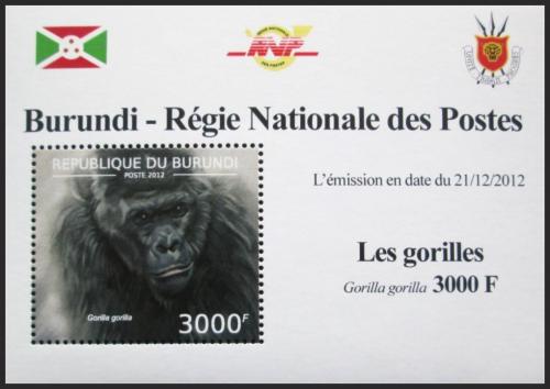 Potov znmka Burundi 2012 Gorila zpadn DELUXE Mi# 2851 Block