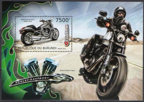 Poštová známka Burundi 2012 Motocykle Harley Davidson Mi# Block 310 Kat 9€