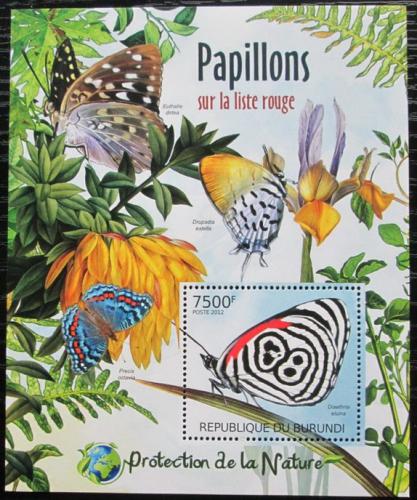 Poštová známka Burundi 2012 Motýle Mi# Block 232 Kat 9€