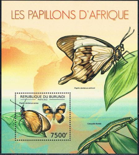 Poštová známka Burundi 2012 Motýle Mi# Block 276 Kat 9€