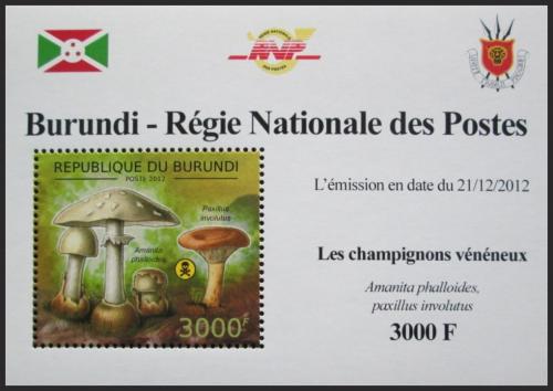 Potov znmka Burundi 2012 Muchomrka zelen DELUXE Mi# 2746 Block  - zvi obrzok
