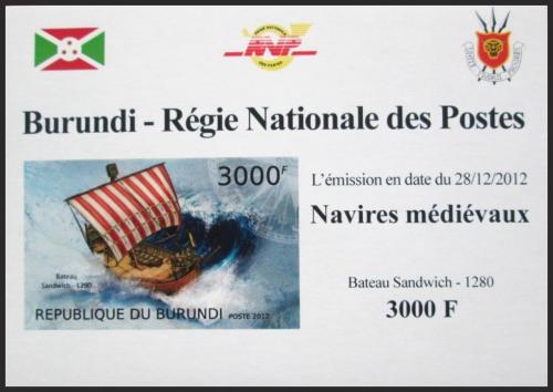 Potov znmka Burundi 2012 Sandviov lo neperf. DELUXE Mi# 2860 B Block