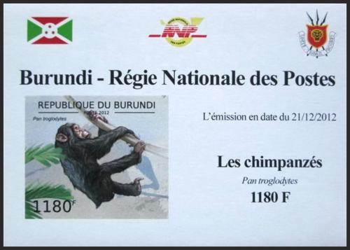Potov znmka Burundi 2012 impanz uenliv neperf. DELUXE Mi# 2853 B Block - zvi obrzok