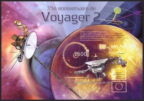 Potov znmka Burundi 2012 Voyager 2, 35. vroie neperf. Mi# Block 320 B - zvi obrzok