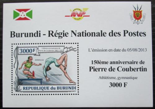 Potov znmka Burundi 2013 Olympijsk hry, Pierre Coubertin Mi# 3190 Block