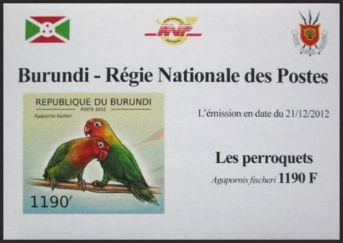 Potov znmka Burundi 2012 Papouk Fischerv neperf. DELUXE Mi# 2814 B Block