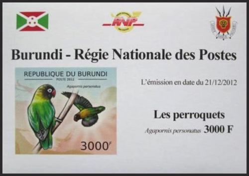 Potov znmka Burundi 2012 Papouk krabokov neperf. DELUXE Mi# 2816 B Block