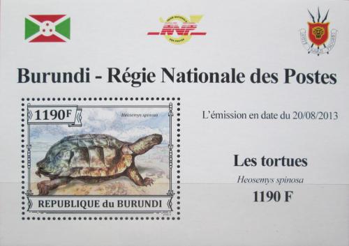 Potov znmka Burundi 2013 Korytnaka ostnit DELUXE Mi# 3279 Block - zvi obrzok
