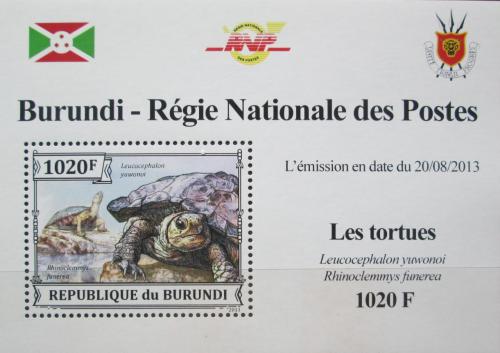 Potov znmka Burundi 2013 Korytnaky DELUXE Mi# 3278 Block - zvi obrzok