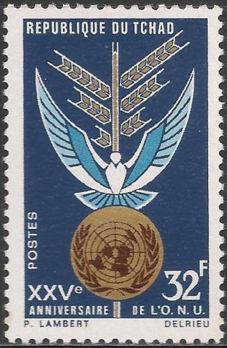 Potov znmka ad 1970 OSN, 25. vroie Mi# 337 - zvi obrzok