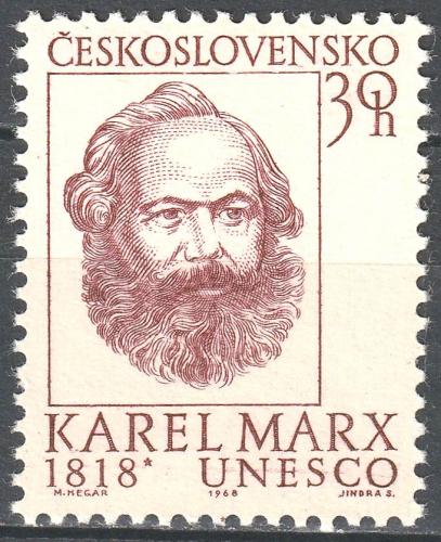Potov znmka eskoslovensko 1968 Karel Marx Mi# 1777 - zvi obrzok