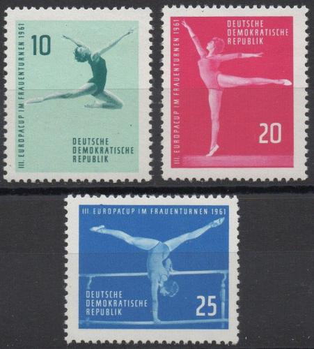 Potov znmka DDR 1961 Gymnastika Mi# 830-32 Kat 7.50 - zvi obrzok