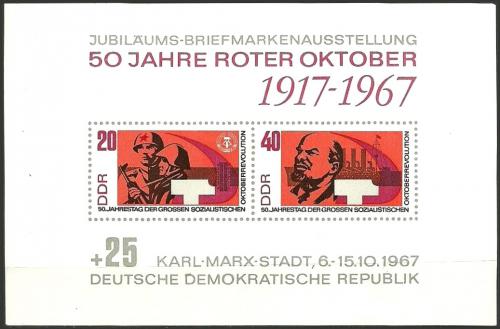 Potov znmka DDR 1967 VSR, 50. vroie Mi# Block 26
