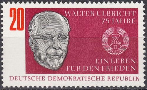 Potov znmka DDR 1968 Prezident Walter Ulbricht Mi# 1383