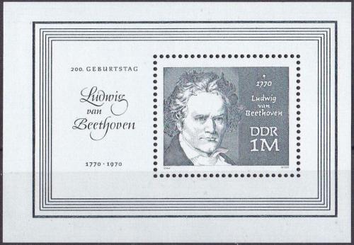 Poštová známka DDR 1970 Ludwig van Beethoven Mi# Block 33