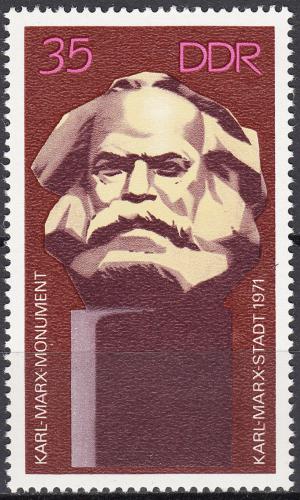 Potov znmka DDR 1971 Pamtnk Karl Marx Mi# 1706 - zvi obrzok