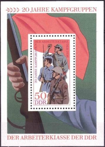 Poštová známka DDR 1973 ¼udové milice, 20. výroèie Mi# Block 39