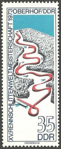 Poštová známka DDR 1973 MS v jízdì na bobech Mi# 1831