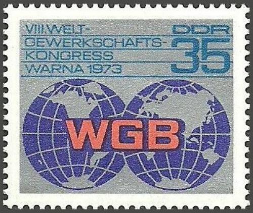 Poštová známka DDR 1973 Odboráøský kongres Mi# 1885