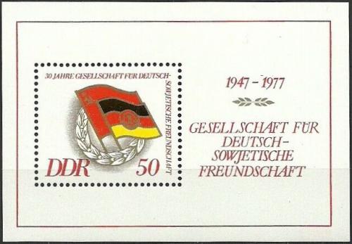 Potov znmka DDR 1977 Sovtsko-nmeck ptelstv Mi# Block 47 - zvi obrzok
