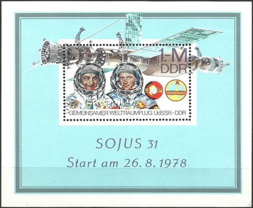 Poštová známka DDR 1978 Prieskum vesmíru Mi# Block 53