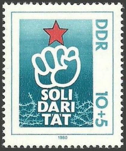 Potov znmka DDR 1980 Mezinrodn solidarita Mi# 2548 - zvi obrzok