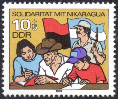 Poštová známka DDR 1983 Solidarita s Nikaraguou Mi# 2834
