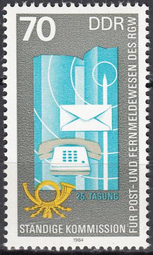 Poštová známka DDR 1984 Pošta a telekomunice Mi# 2873