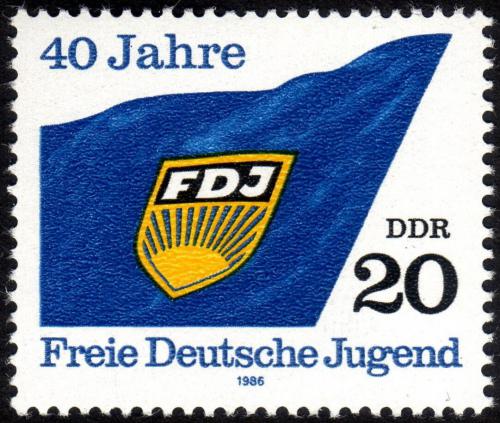 Potov znmka DDR 1986 FDJ, 40. vroie Mi# 3002  - zvi obrzok
