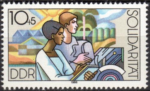 Poštová známka DDR 1986 Mezinárodní solidarita Mi# 3054