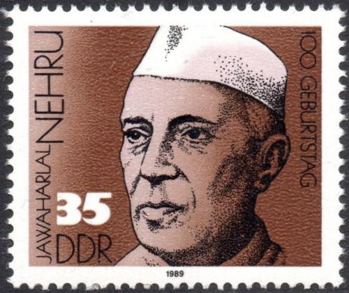 Poštová známka DDR 1989 Jawaharlal Nehru, indický premiér Mi# 3284