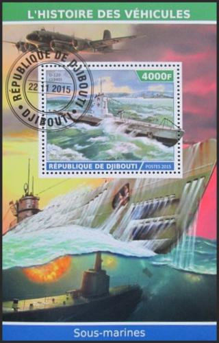 Potov znmka Dibutsko 2015 Ponorky 1C Mi# N/N - zvi obrzok
