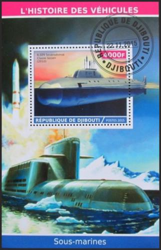 Potov znmka Dibutsko 2015 Ponorky 2C Mi# N/N - zvi obrzok