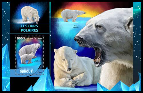 Poštová známka Džibutsko 2016 ¼adový medvede Mi# Block 401 Kat 12€