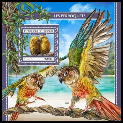 Poštová známka Džibutsko 2017 Papagáje Mi# Block 1052 Kat 10€