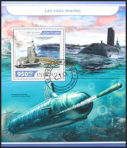 Potov znmka Dibutsko 2017 Ponorky 1C Mi# Block 683 Kat 10