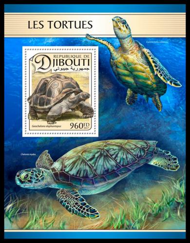 Poštovní známka Džibutsko 2017 Želvy Mi# Block 548 Kat 10€