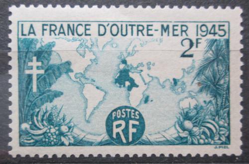 Poštová známka Francúzsko 1945 Mapa svìta Mi# 743