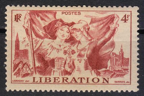 Poštová známka Francúzsko 1945 Oslobodenie Alsaska-Lotrinska Mi# 732