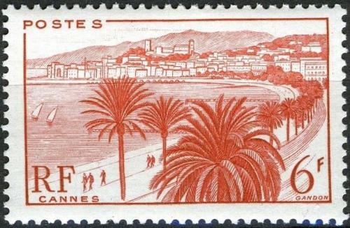 Potov znmka Franczsko 1947 Palmy v Cannes Mi# 757 - zvi obrzok