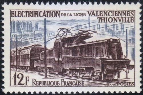 Potov znmka Franczsko 1955 Elektrick lokomotva Mi# 1049 - zvi obrzok