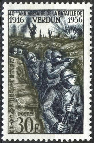 Potov znmka Franczsko 1956 Bitka u Verdunu, 40. vroie Mi# 1081