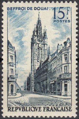 Potov znmka Franczsko 1956 Zvonice v Douai Mi# 1079