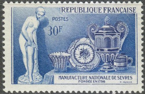 Potov znmka Franczsko 1957 Vroba porcelnu v Sèvres Mi# 1123