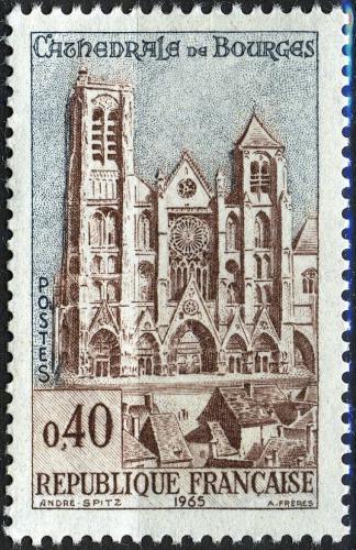 Potov znmka Franczsko 1965 Katedrla Bourges Mi# 1512