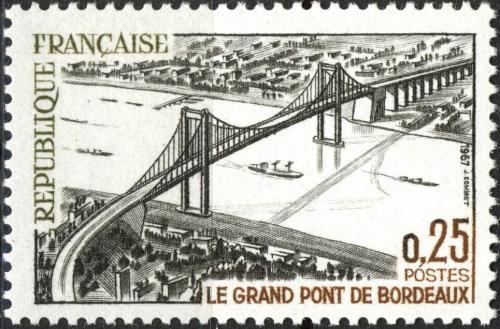 Potov znmka Franczsko 1967 Most pes eku Garonne v Bordeaux Mi# 1581 - zvi obrzok