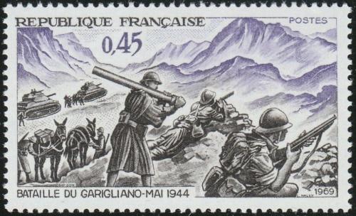 Potov znmka Franczsko 1969 Bitka u Garigliana, 25. vroie Mi# 1668 - zvi obrzok