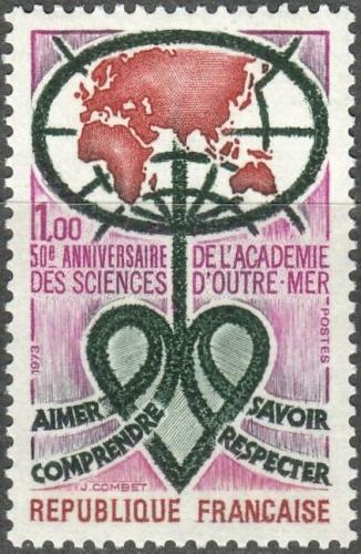 Potov znmka Franczsko 1973 Mapa svta Mi# 1836 - zvi obrzok