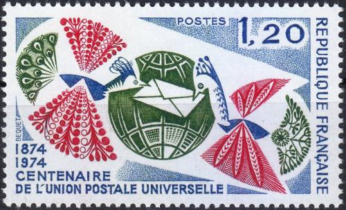 Potov znmka Franczsko 1974 UPU, 100. vroie Mi# 1887 - zvi obrzok