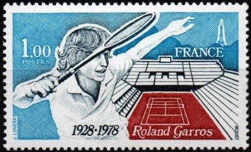 Potov znmka Franczsko 1978 Tenis Roland Garros Mi# 2102